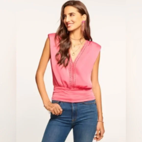 Ramy Brook Peyton V-Neck Tank Top -L- NWT - Picture 1 of 10